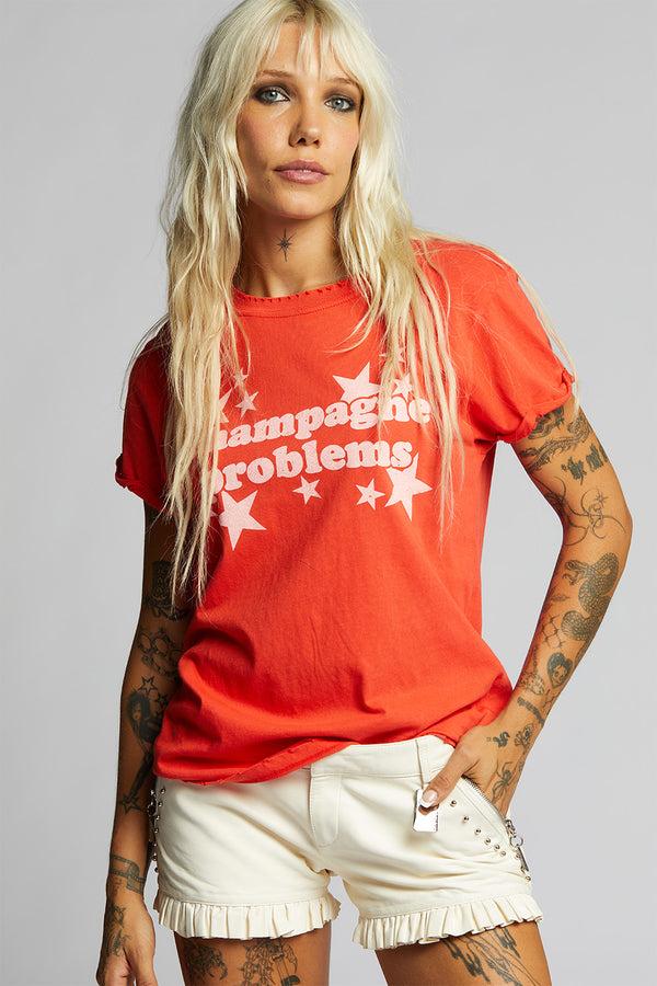 Recycled Karma Champagne Problems Fitted Statement Tee