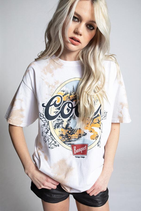 Recycled Karma Coors Banquet Unisex Tie Dye Graphic Tee