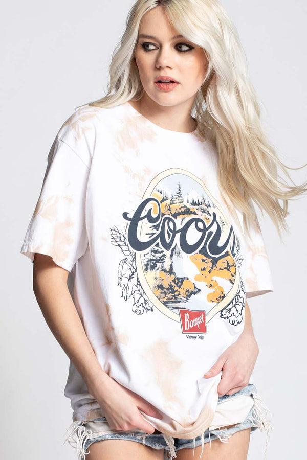 Recycled Karma Coors Banquet Unisex Tie Dye Graphic Tee