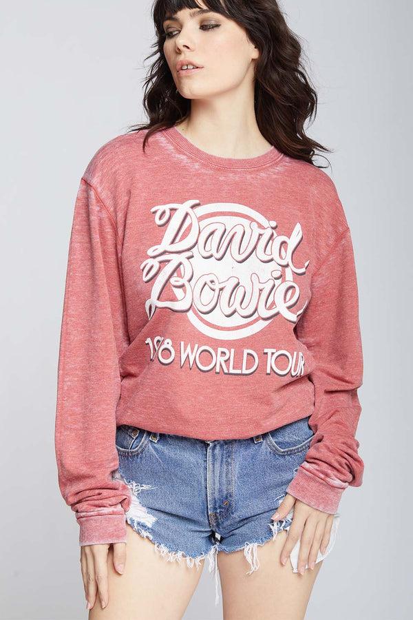 Recycled Karma David Bowie 1978 World Tour Fitted Sweatshirt
