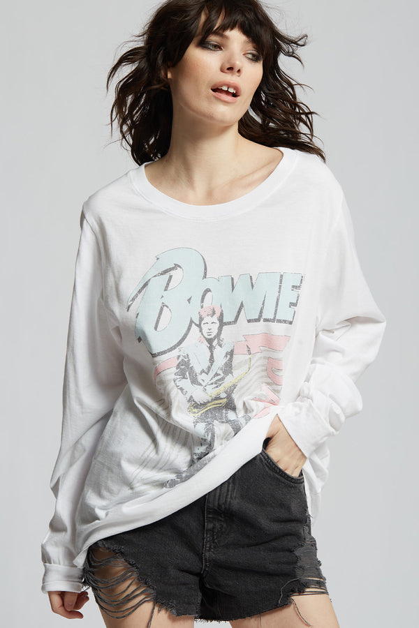 Recycled Karma David Bowie Retro Graphic Long Sleeve Tee