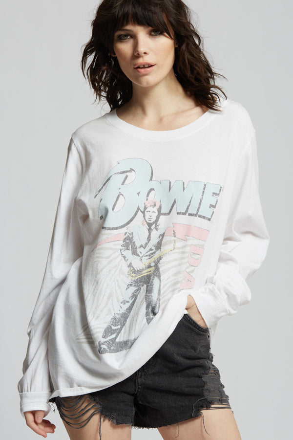 recycled karma David Bowie Retro Graphic Long Sleeve Tee