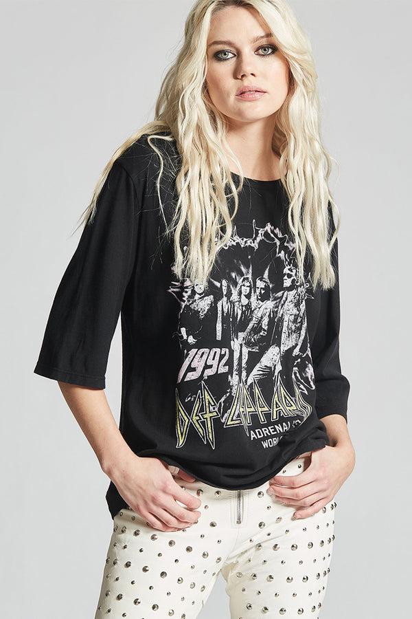 recycled karma Def Leppard Adrenalize Boyfriend Tee