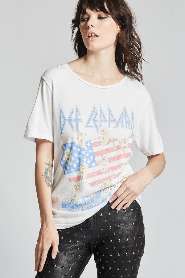 Recycled Karma Def Leppard Blazing Thru American Tour Tee