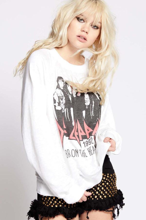 Recycled Karma Def Leppard Heartbreak Oversized Graphic Sweatshirt