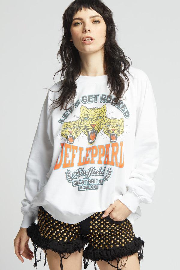 recycled karma Def Leppard Let’s Get Rocked Oversized Graphic Sweatshirt