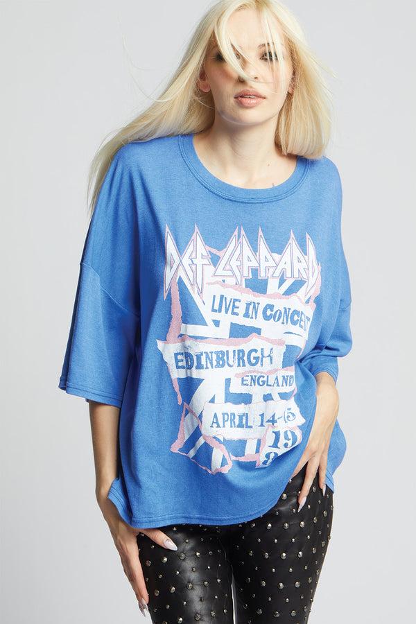 Recycled Karma Def Leppard Live In Edinburgh 1988 One Size Graphic Tee