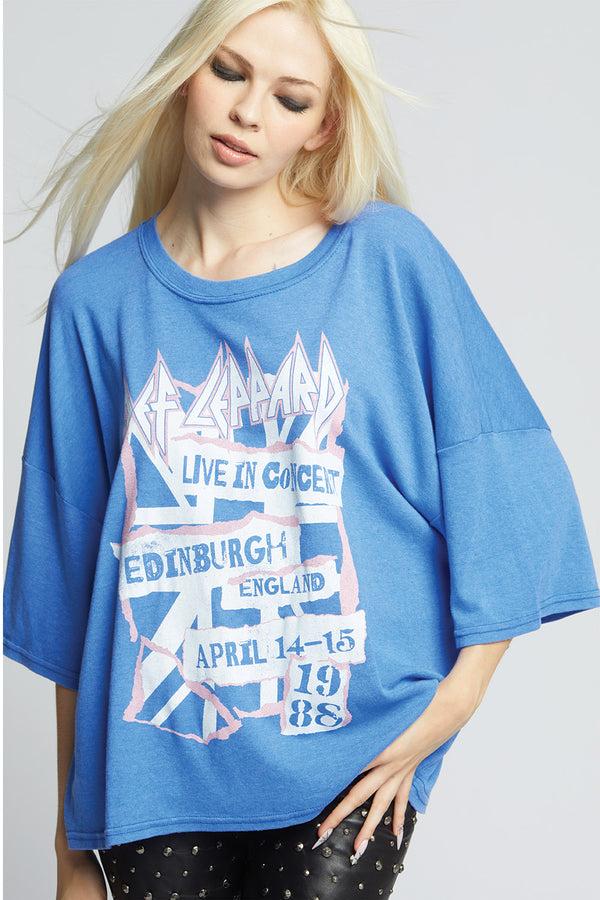 recycled karma Def Leppard Live In Edinburgh 1988 One Size Graphic Tee