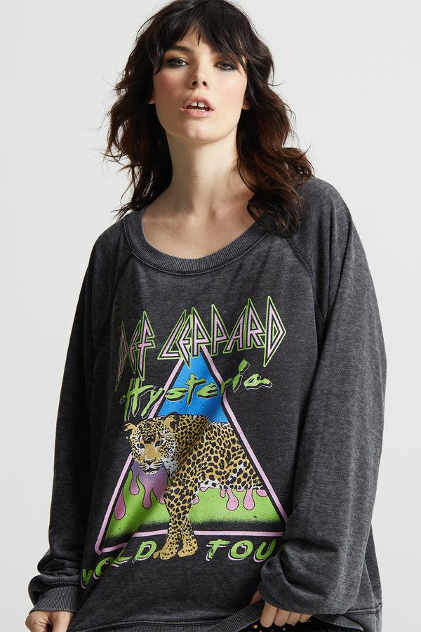 Recycled Karma Def Leppard World Tour Oversized Graphic Sweatshirt