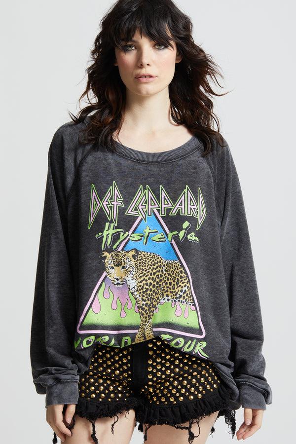 recycled karma Def Leppard World Tour Oversized Graphic Sweatshirt