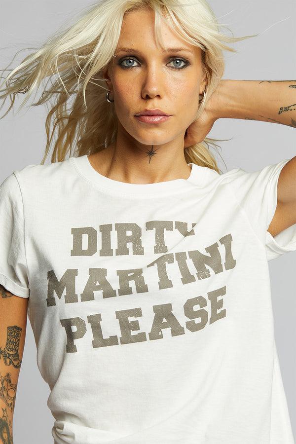 Recycled Karma Dirty Martini Please White Statement Tee