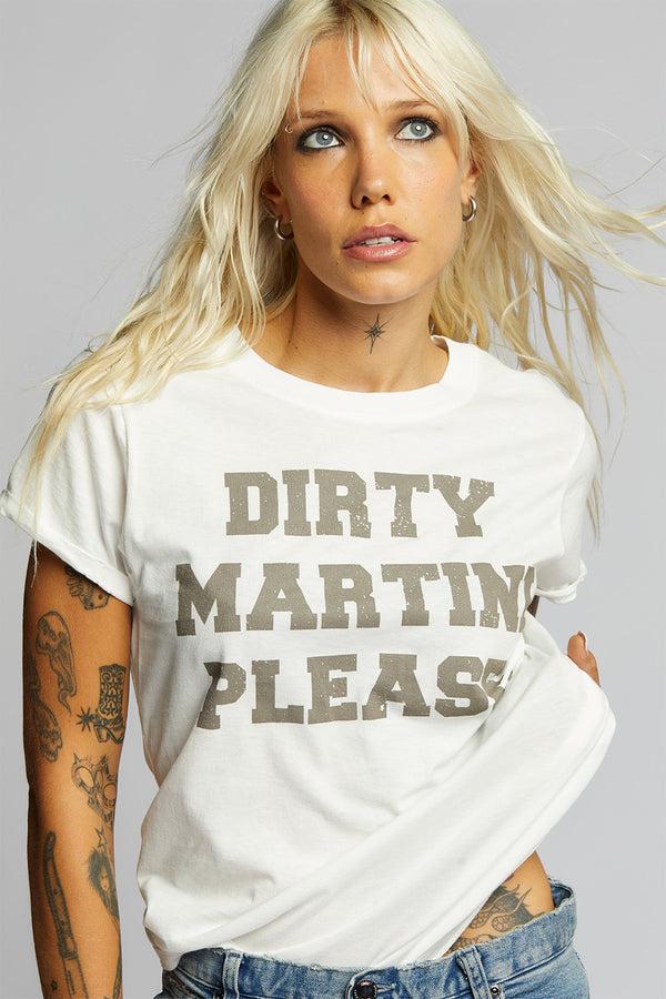 Recycled Karma Dirty Martini Please White Statement Tee