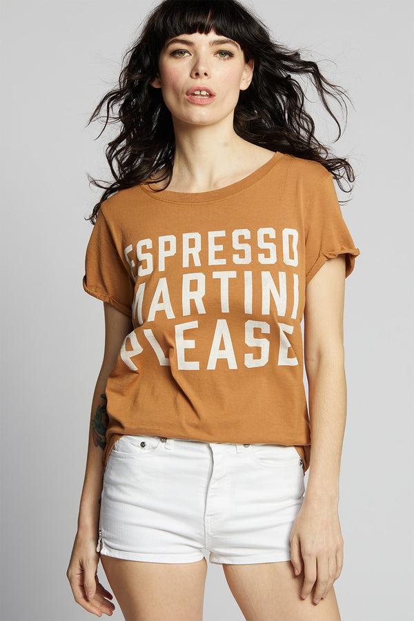 Recycled Karma Espresso Martini Please Fitted Statement Tee
