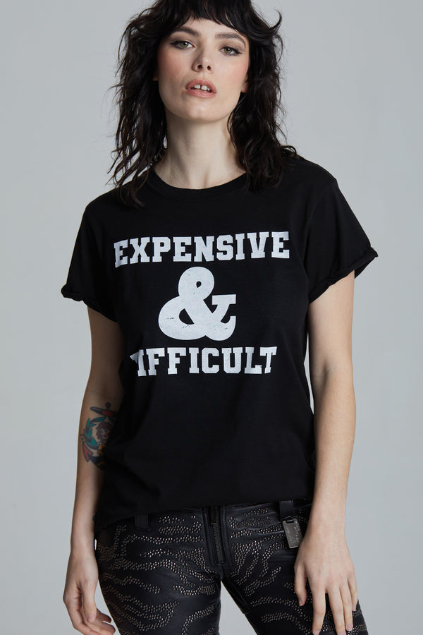 Recycled Karma Expensive & Difficult Black Statement Tee