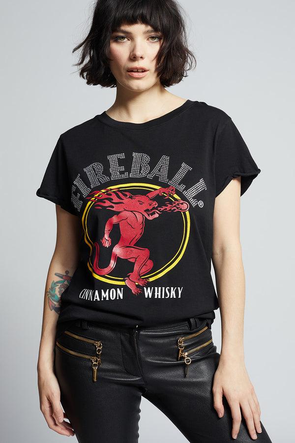 Recycled Karma Fireball Whisky Crystal Embellished Tee