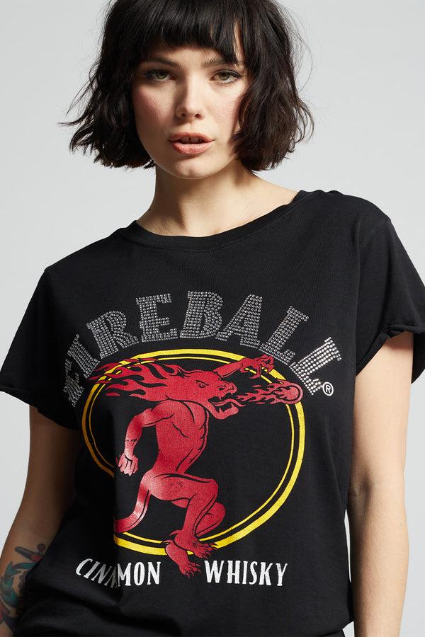 Recycled Karma Fireball Whisky Crystal Embellished Tee