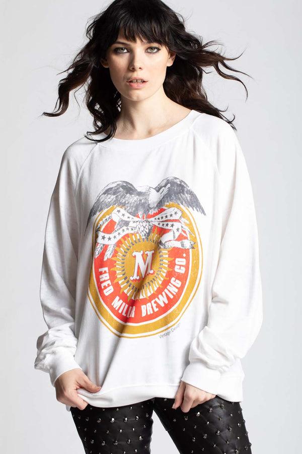 Recycled Karma Fred Miller Brewing Co. Vintage Oversized Sweatshirt