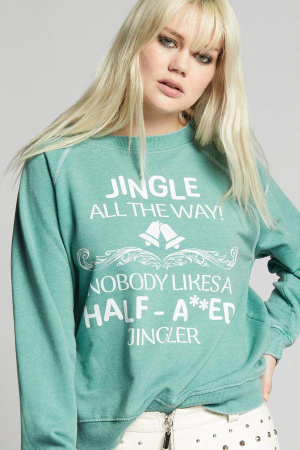Recycled Karma Half-A**ed Jingler Holiday Fitted Sweatshirt