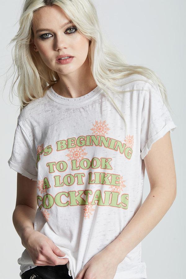 Recycled Karma Holidazed Cocktail Distressed Burnout Tee