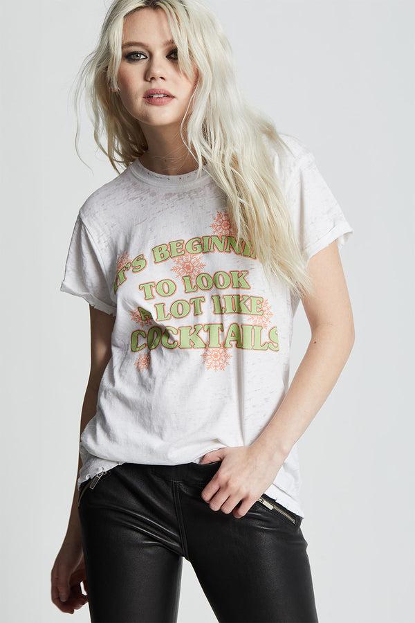 recycled karma Holidazed Cocktail Distressed Burnout Tee