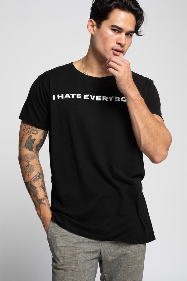 Recycled Karma I Hate Everybody Unisex Black Statement Tee