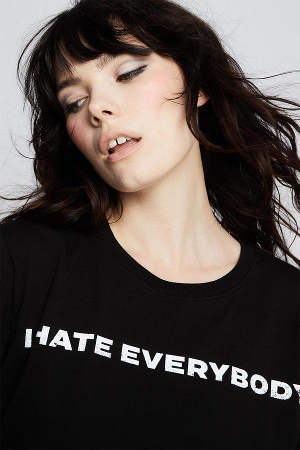 Recycled Karma I Hate Everybody Unisex Black Statement Tee
