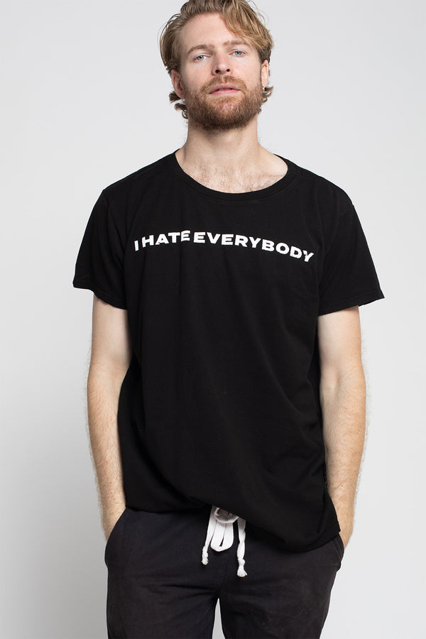 Recycled Karma I Hate Everybody Unisex Black Statement Tee