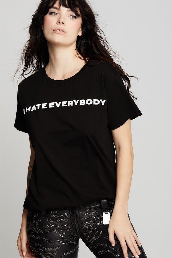 recycled karma I Hate Everybody Unisex Black Statement Tee