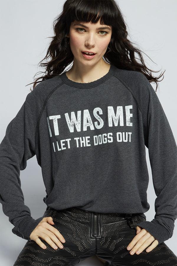 Recycled Karma I Let The Dogs Out Oversized Statement Sweatshirt