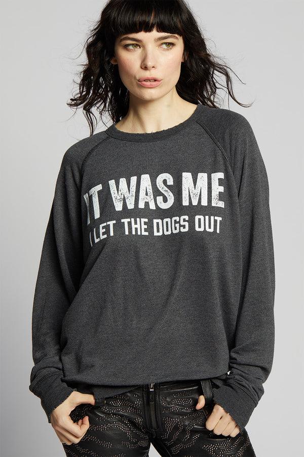 Recycled Karma I Let The Dogs Out Oversized Statement Sweatshirt