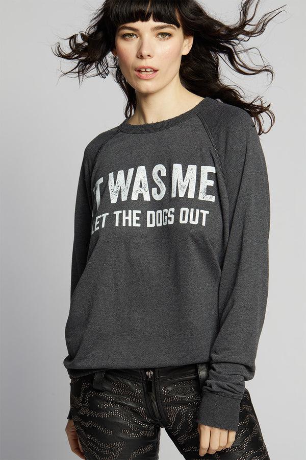 recycled karma I Let The Dogs Out Oversized Statement Sweatshirt