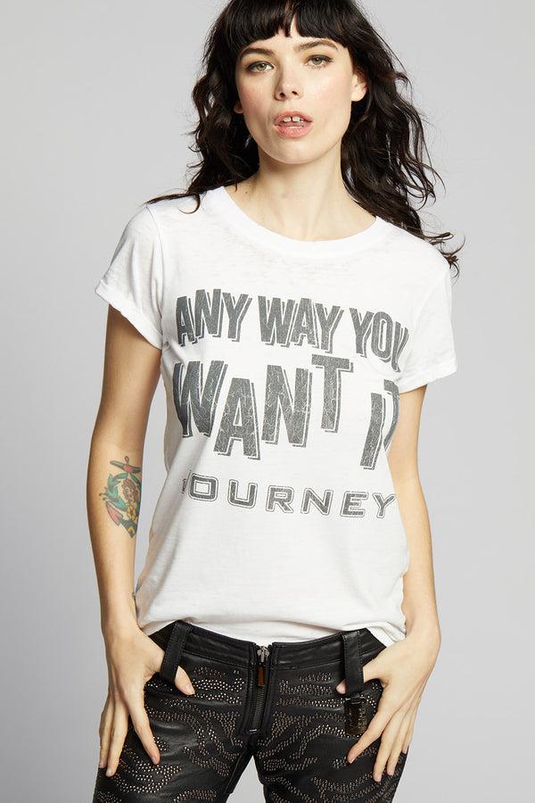 Recycled Karma Journey Any Way You Want It White Vintage Band Tee