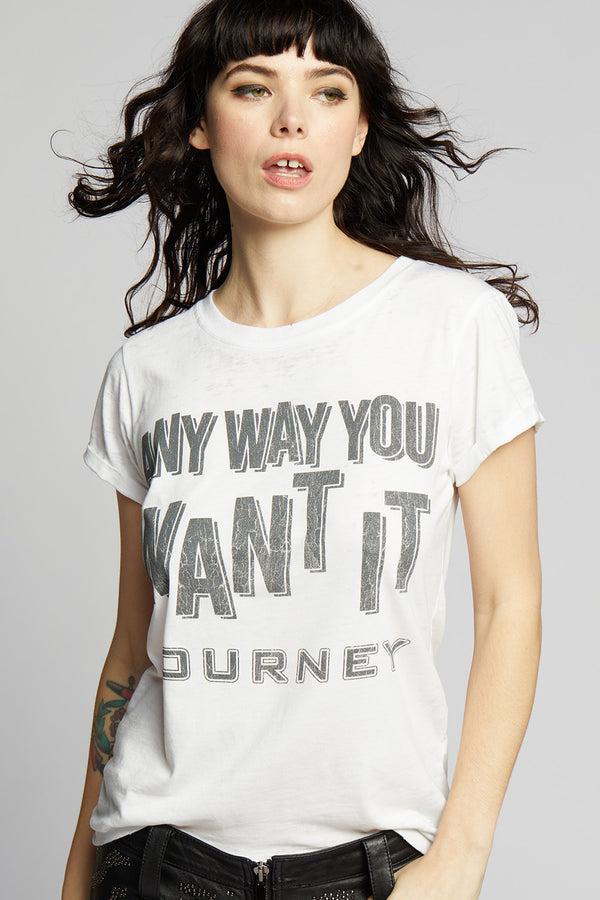 Recycled Karma Journey Any Way You Want It White Vintage Band Tee