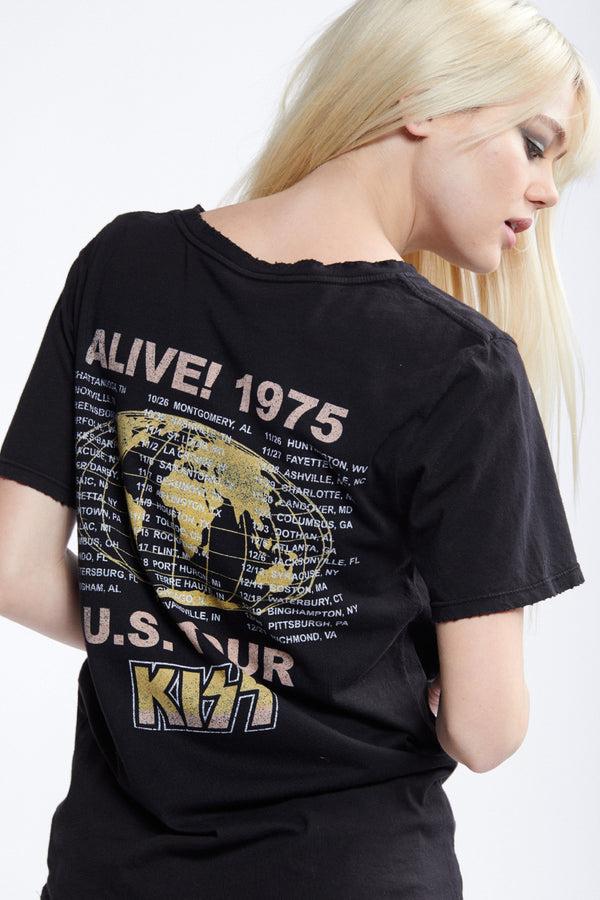 Recycled Karma KISS Alive 1975 U.S. Tour Vintage Concert Tee