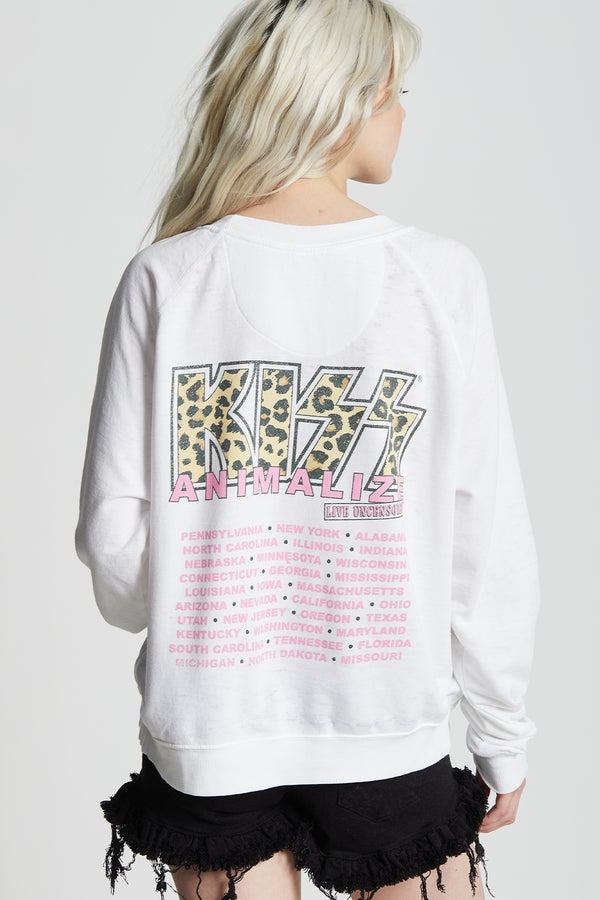 Recycled Karma KISS Animalize Live Uncensored Tour Oversized Sweatshirt