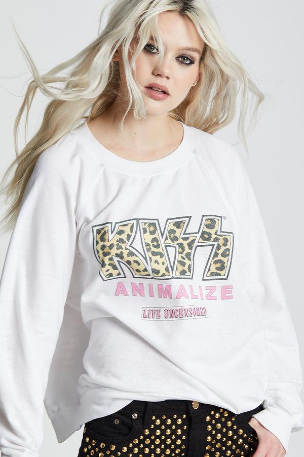 Recycled Karma KISS Animalize Live Uncensored Tour Oversized Sweatshirt