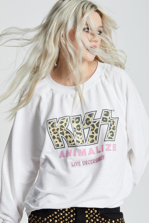 Recycled Karma KISS Animalize Live Uncensored Tour Oversized Sweatshirt