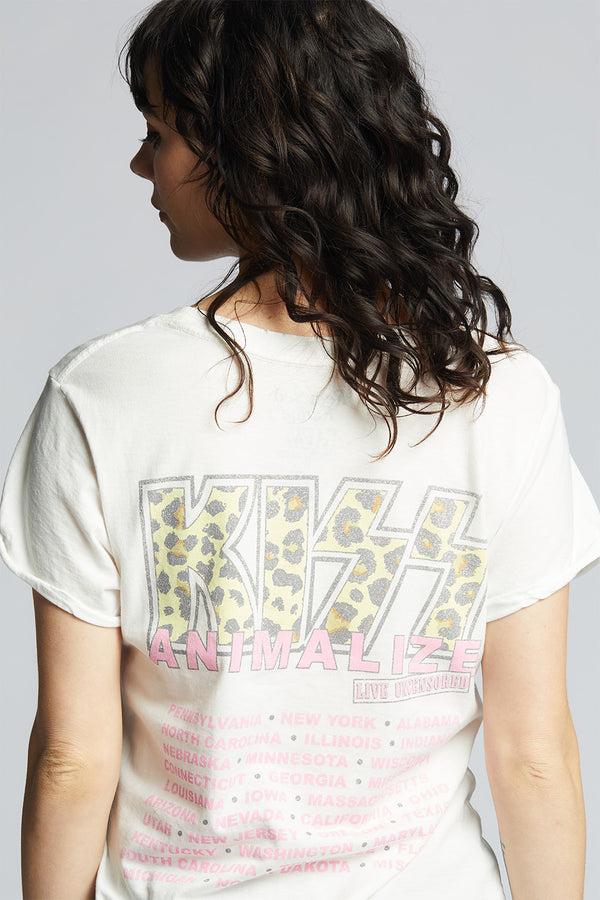 Recycled Karma KISS Animalize Uncensored Tour White Vintage Tee