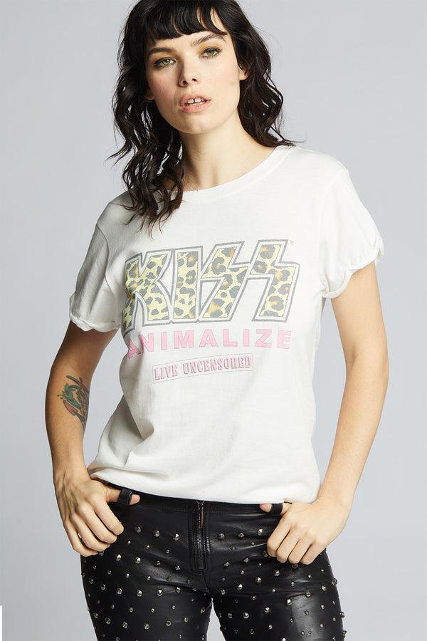 recycled karma KISS Animalize Uncensored Tour White Vintage Tee