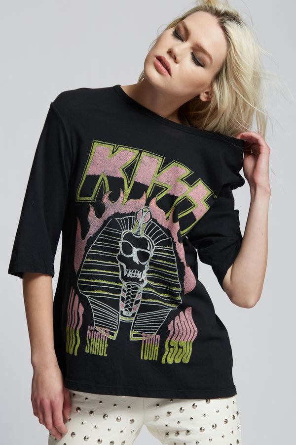 Recycled Karma KISS Hot In The Shade 1990 Vintage Graphic 3/4 Sleeve Tee