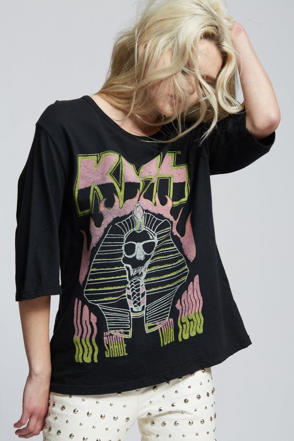 Recycled Karma KISS Hot In The Shade 1990 Vintage Graphic 3/4 Sleeve Tee