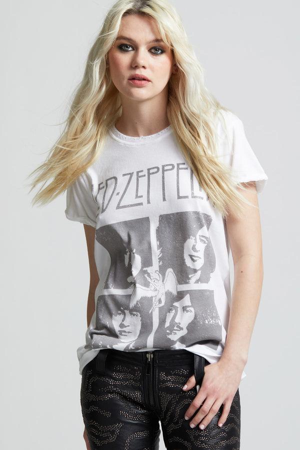 Recycled Karma Led Zeppelin Members White Vintage Band Tee