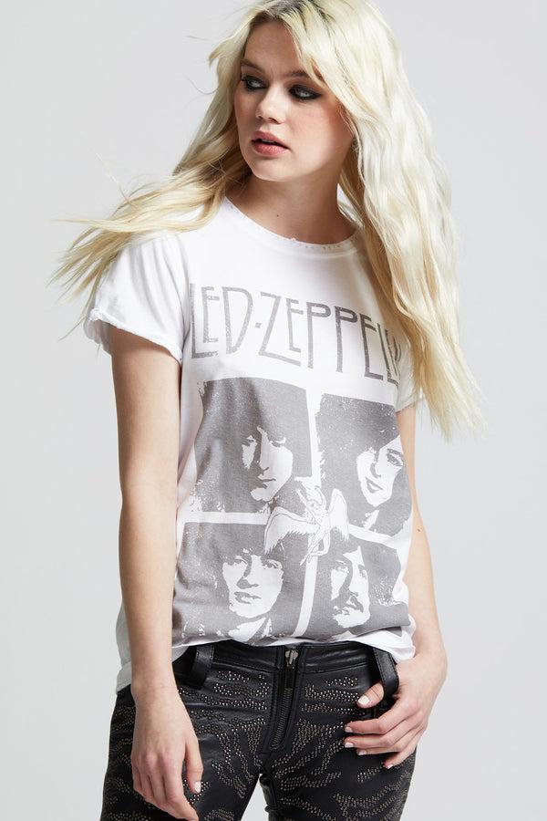 Recycled Karma Led Zeppelin Members White Vintage Band Tee