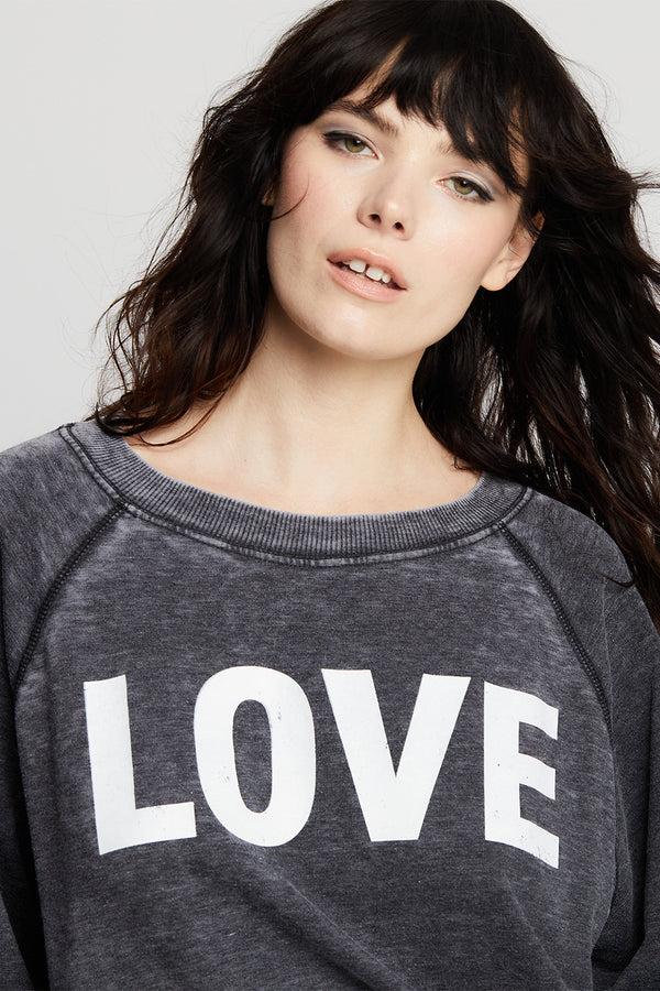 Recycled Karma Love Oversized Vintage-Style Sweatshirt