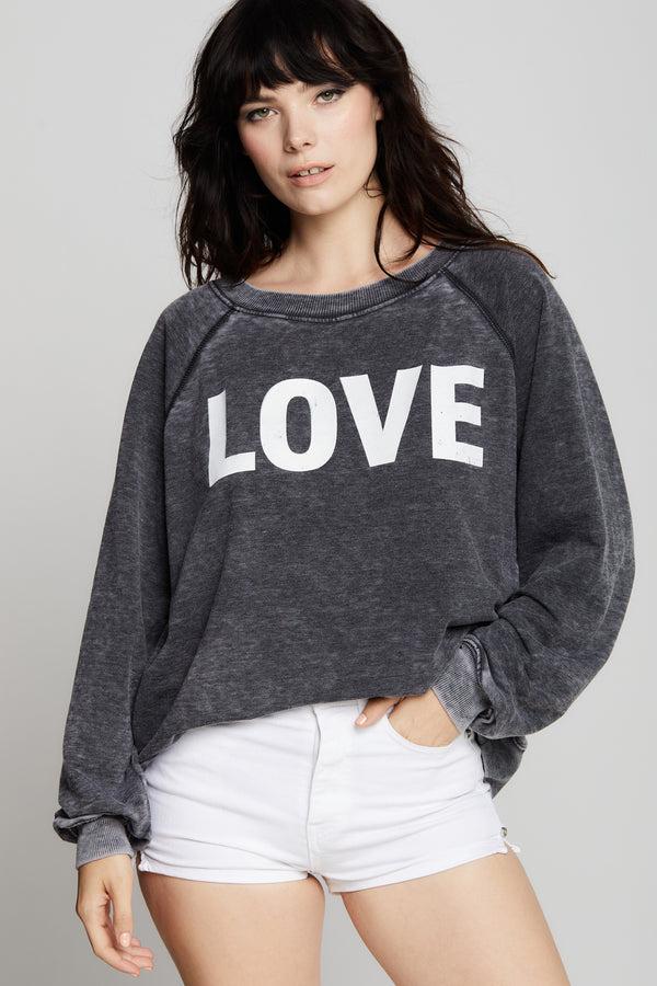 Recycled Karma Love Oversized Vintage-Style Sweatshirt