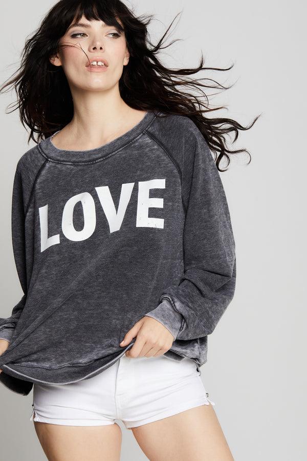 recycled karma Love Oversized Vintage-Style Sweatshirt