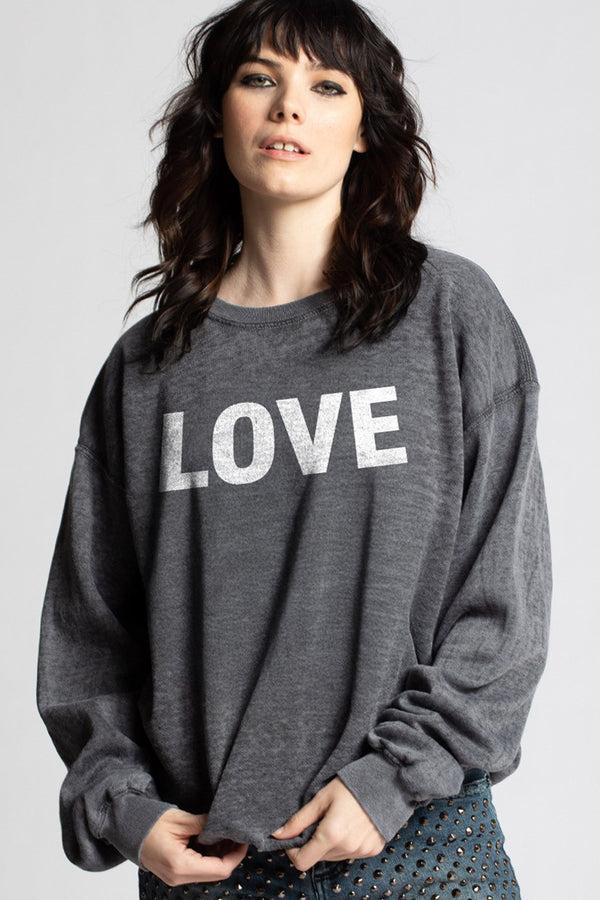 Recycled Karma Love Vintage-Style Fitted Sweatshirt