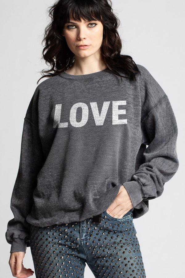 recycled karma Love Vintage-Style Fitted Sweatshirt