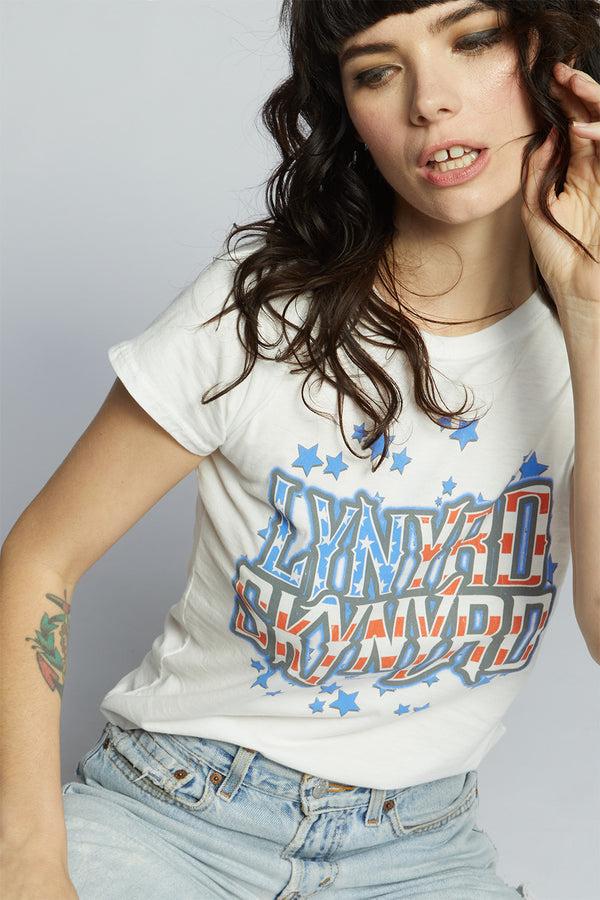 Recycled Karma Lynyrd Skynyrd Nation White Graphic Baby Tee