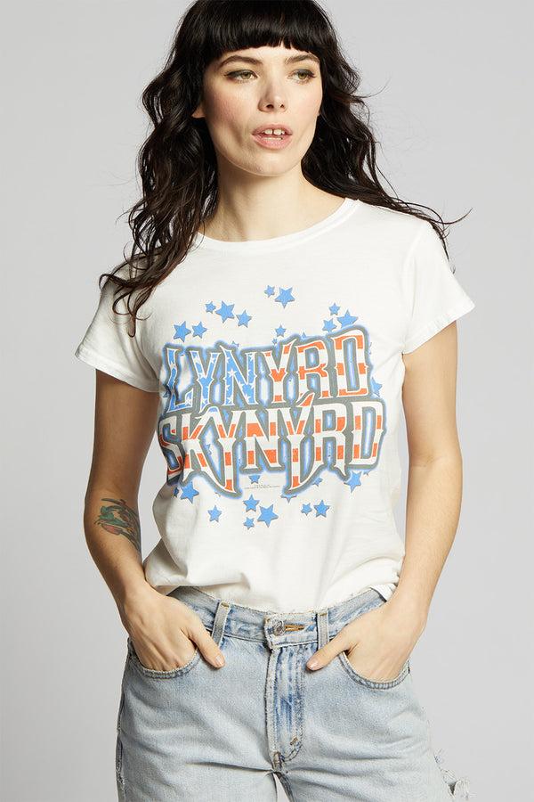 Recycled Karma Lynyrd Skynyrd Nation White Graphic Baby Tee
